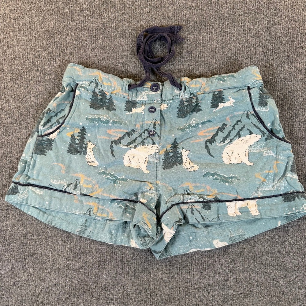 FatFace Sleepwear Polar Bear Arctic Animal Pajama Shorts Teal Blue 4 #3286